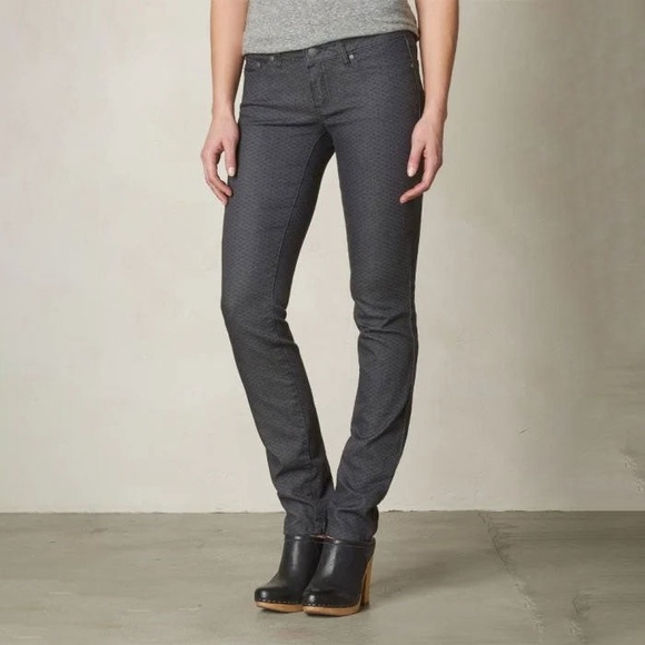Prana Snake Print Jeans Black/Charcoal Straight Size 12/31 - Picture 1 of 6